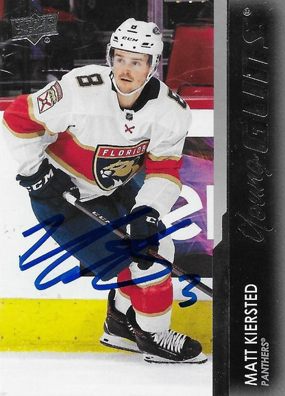 Signed Matt Kiersted 2021-22 UD Florida Panthers Young Guns Rookie Card