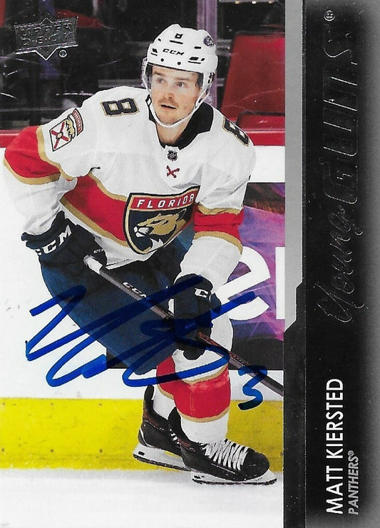 Signed Matt Kiersted 2021-22 UD Florida Panthers Young Guns Rookie Card