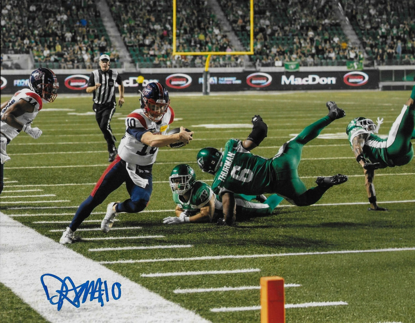 Signed Davis Alexander Montreal Alouettes 8x10 Photo #2 From Private Signing