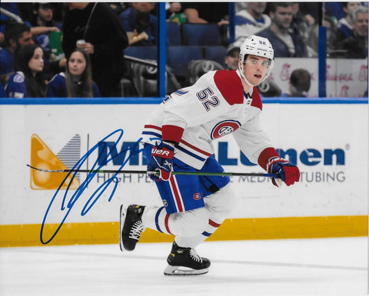 Signed Justin Barron Montreal Canadiens Autographed 8x10 Photo #5 Original