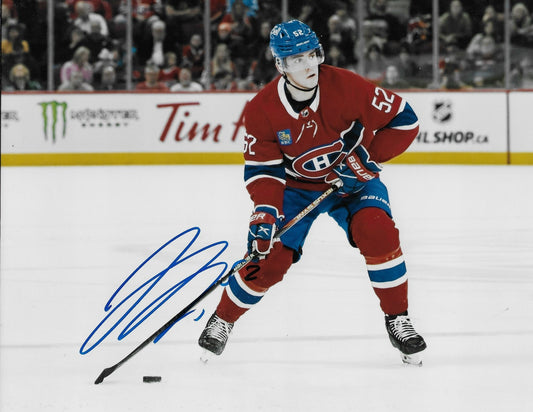 Signed Justin Barron Montreal Canadiens Autographed 8x10 Photo #9 Original