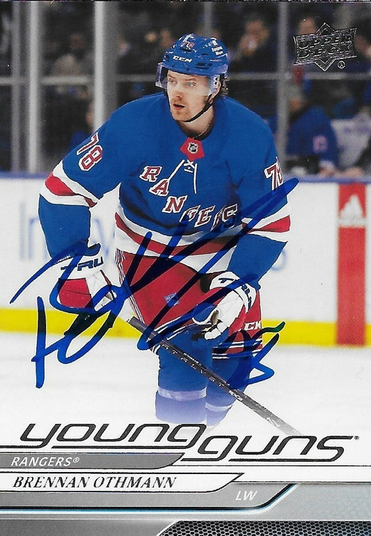 Signed Brennan Othmann 2024-25 UD New York Rangers Young Guns Rookie Card
