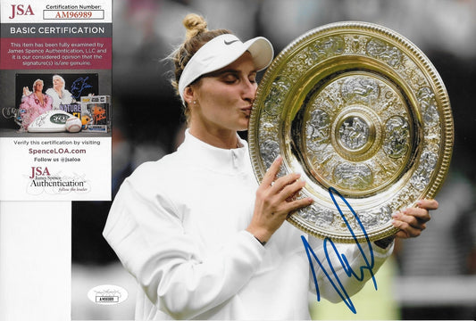 Signed Marketa Vondrousova Wimbledon 2023 Tennis 8x10 Photo 1 JSA Authentication