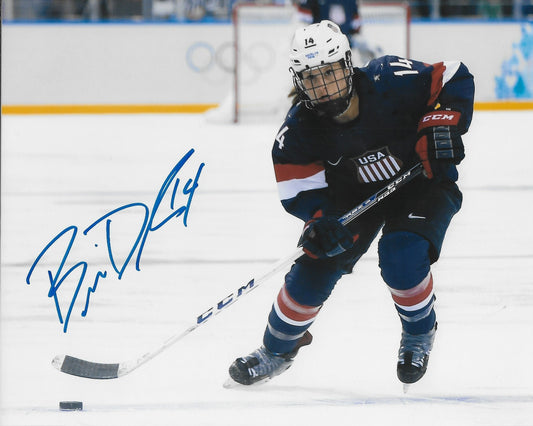 Signed Brianna Decker Team USA 2014 Vancouver Olympics Womens Hockey 8x10 Photo