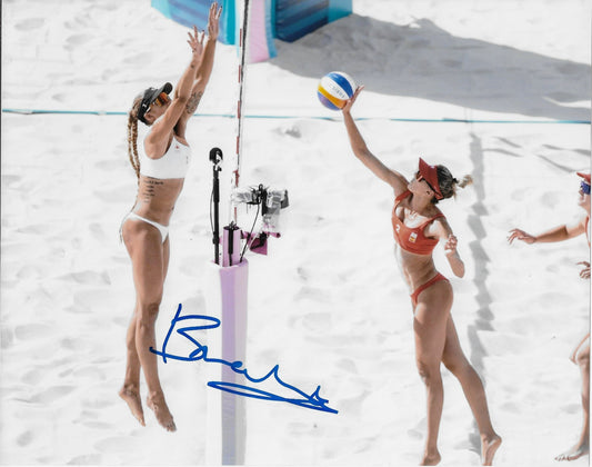 Signed  Brandie Wilkerson Olympic Volleyball Autographed 8x10 Photo #1 Original