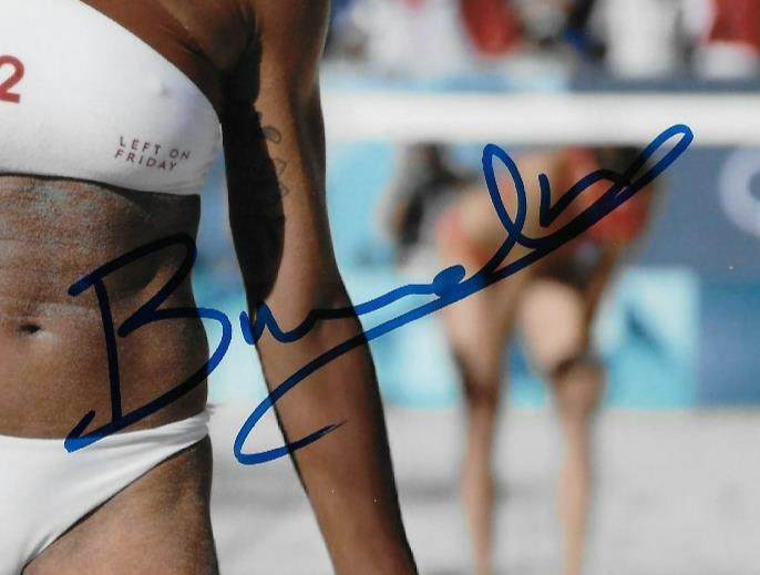 Signed  Brandie Wilkerson Olympic Volleyball Autographed 8x10 Photo #2 Original