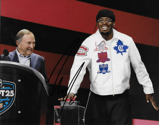 Signed Luguentz Dort Oklahoma City Thunder 2025 NHL Draft 8x10 Photo #6 Original