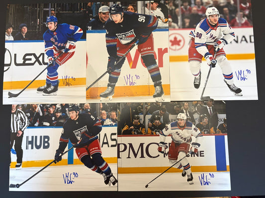 5 Signed Victor Mancini  New York Rangers Autographed 8x10 Photos #1 Original