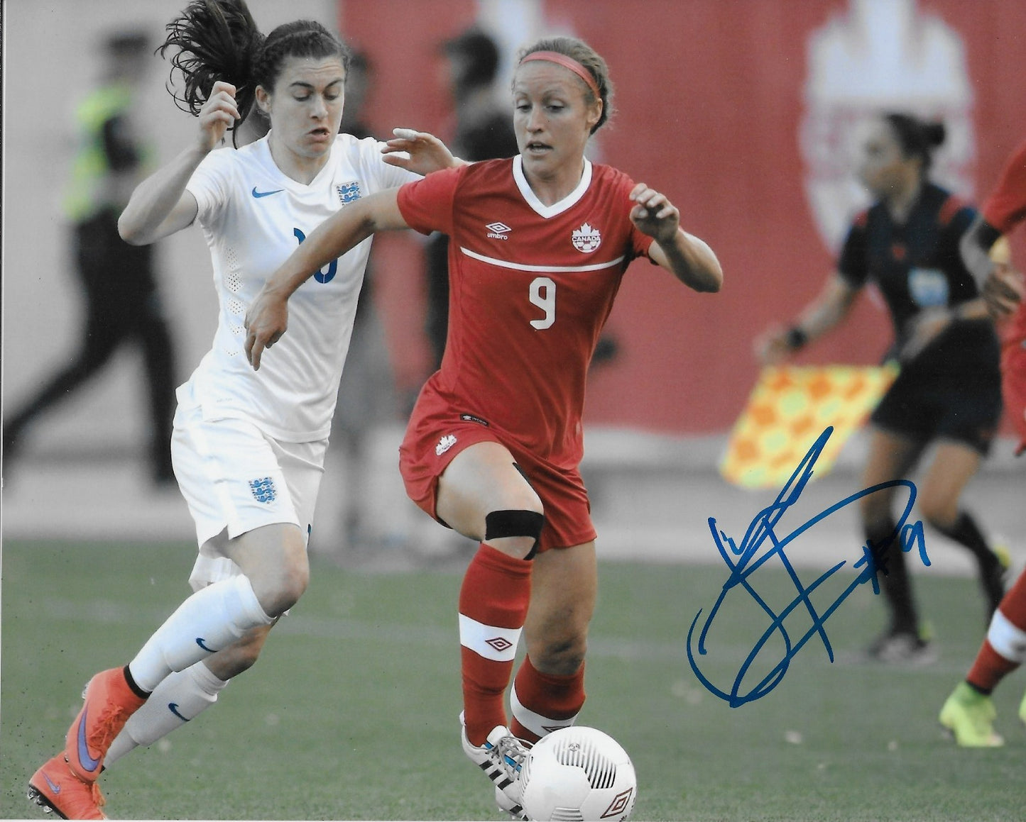 Signed  Josee Belanger Team Canada Womens Soccer 8x10 Photo #3 Original