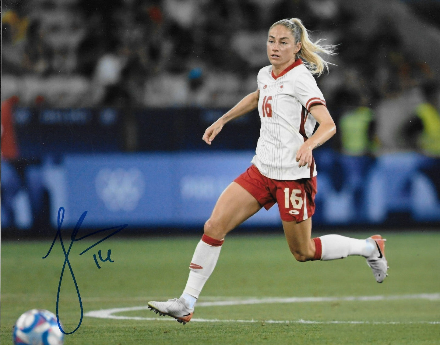 Signed Janine Sonis Team Canada Womens Soccer 8x10 Photo #2 Original
