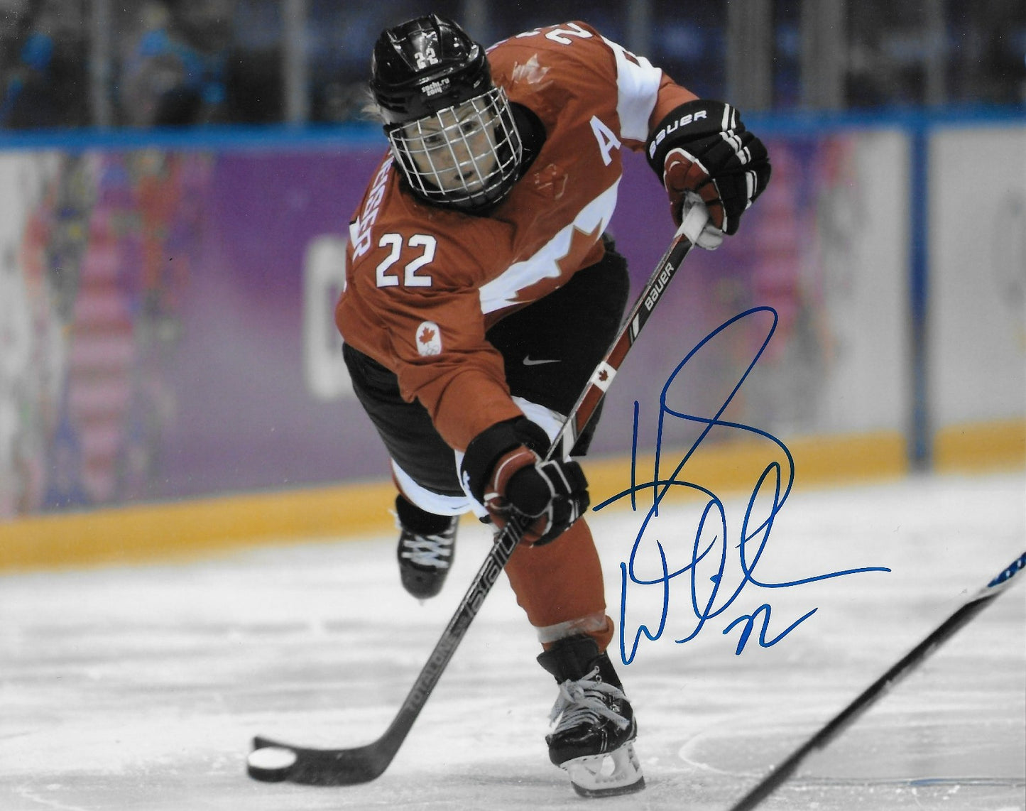 Signed Hayley Wickenheiser Team Canada Womens Hockey 8x10 Photo #5 Original