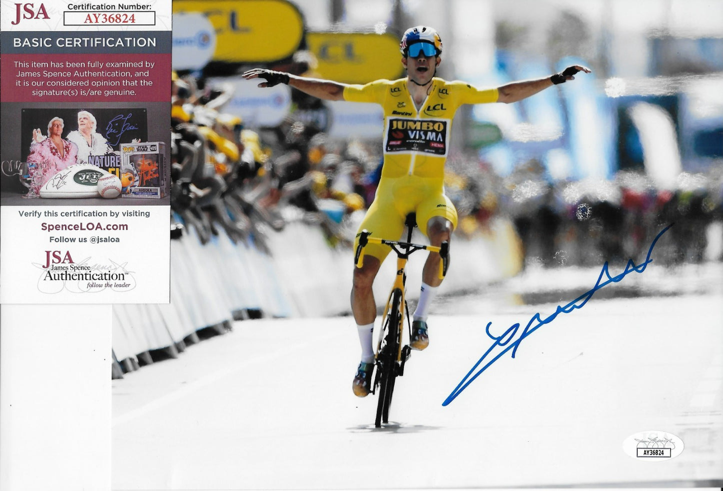 Signed Cycling Wout Van Aert Jumbo Visma Racing 8x10 Photo #1 Original with JSA
