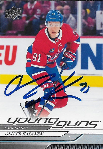 Signed Oliver Kapanen Young Guns 2024-25 UD Montreal Canadiens Rookie Card #2