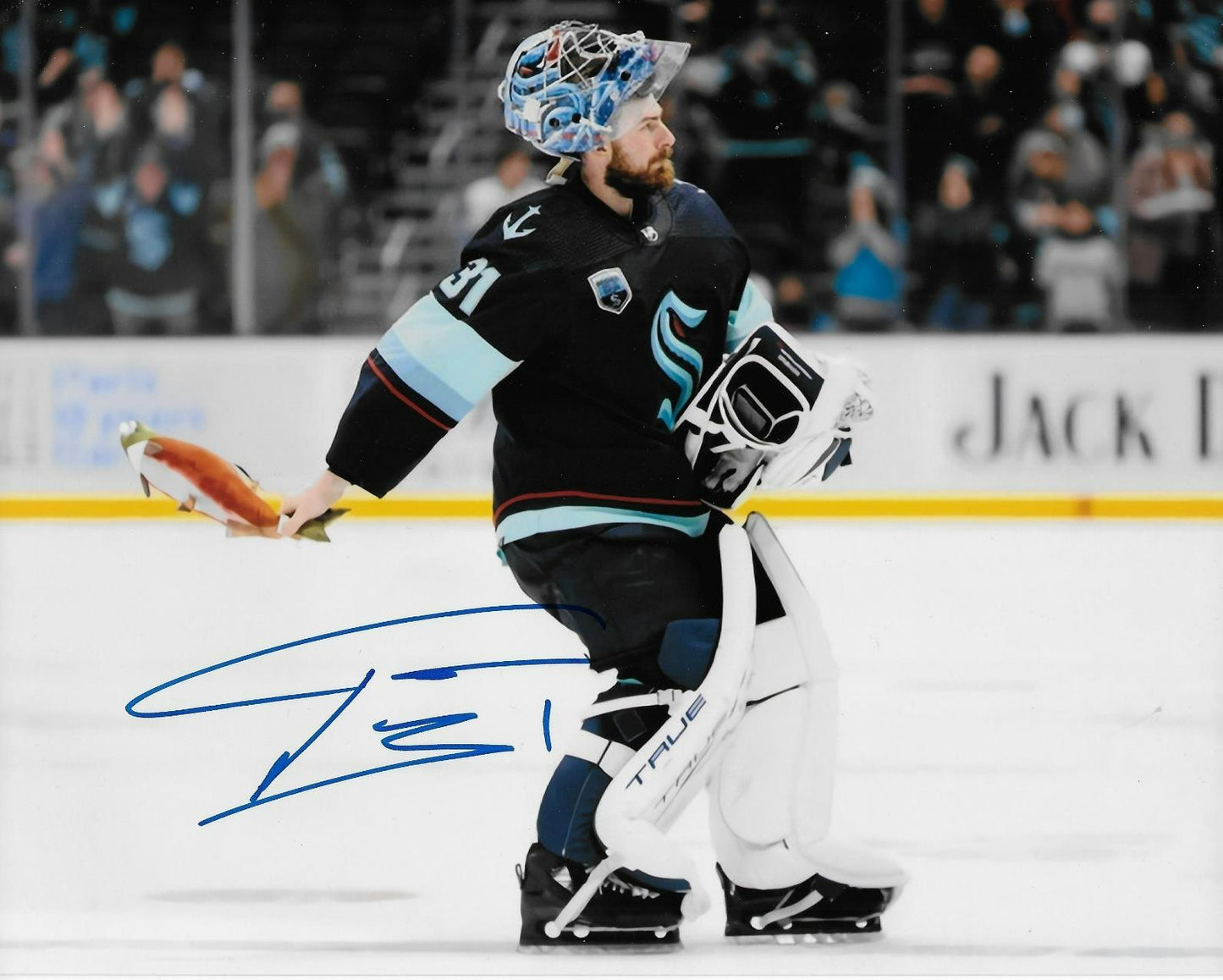 Signed Philipp Grubauer Seattle Kraken Autographed 8x10 Photo #1 Original