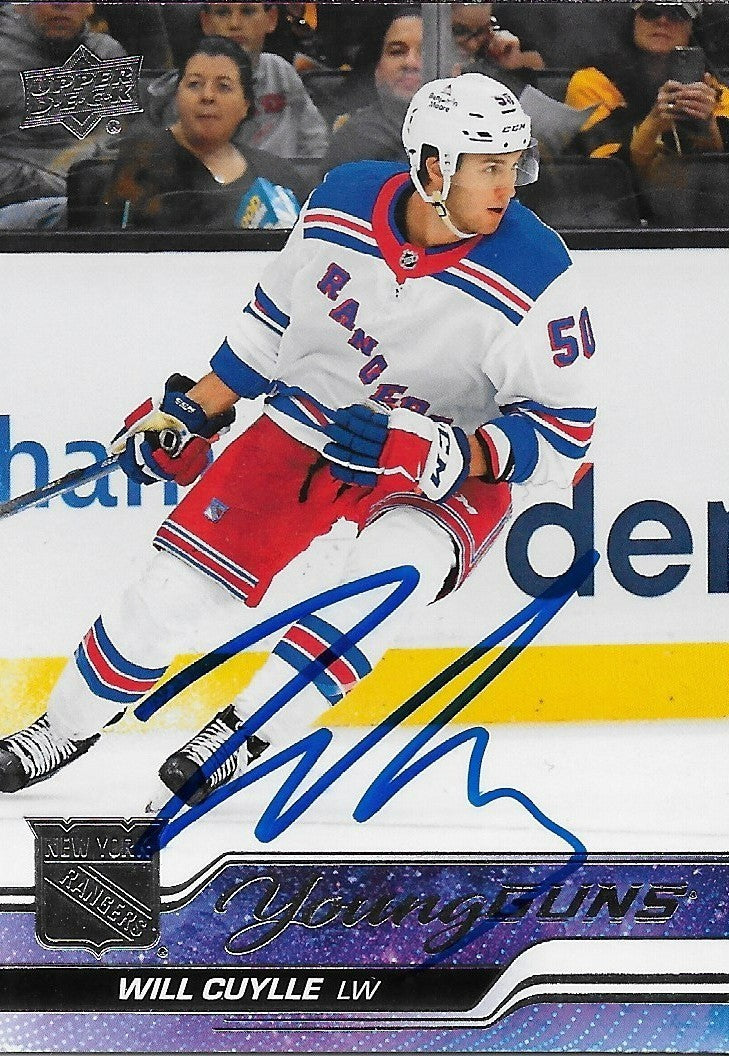 Signed Will Cuylle Young Guns 2023-24 Upper Deck New York Rangers Rookie Card