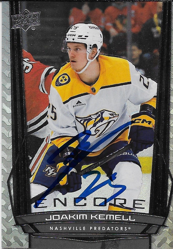 Signed Joakim Kemell 2025-26 UD Series 1 Encore Nashville Predators Rookie Card