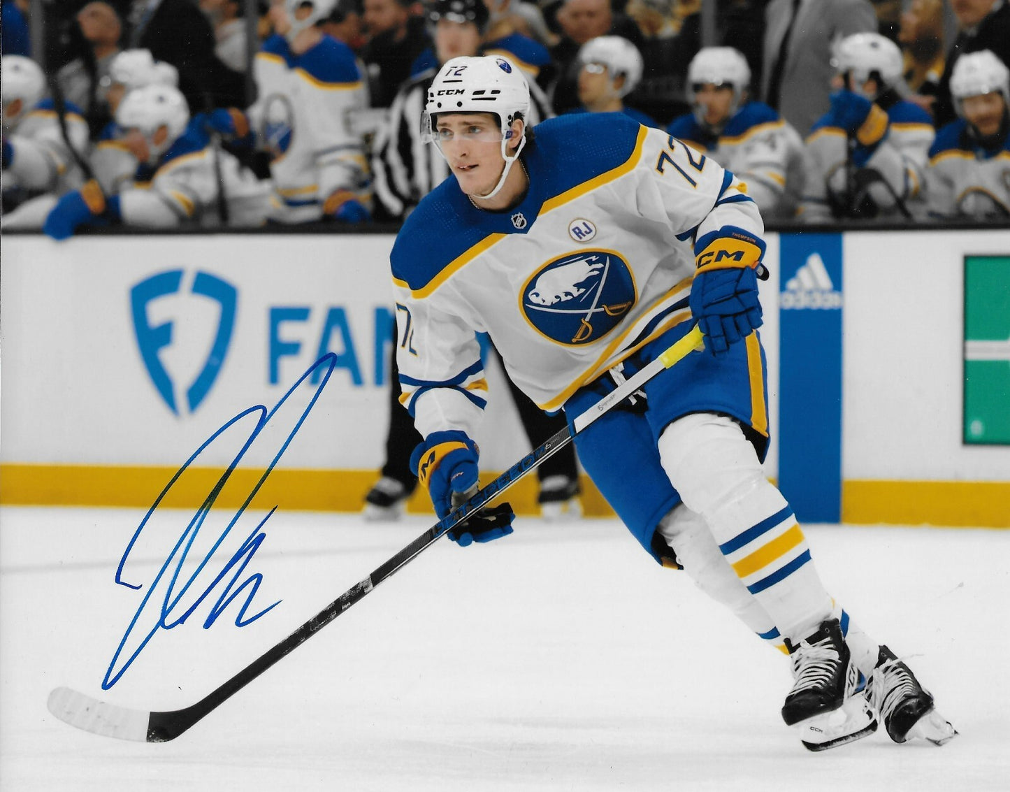 Signed Tage Thompson Buffalo Sabres Autographed 8x10 Photo #1 Original
