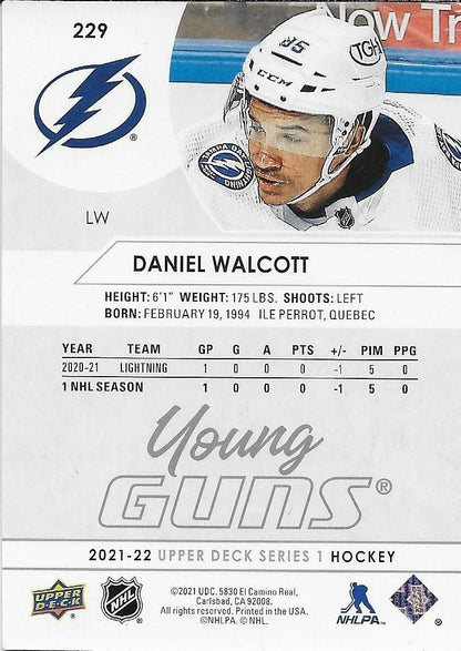 Signed Daniel Walcott 21-22 UD Young Guns Tampa Bay Lightning Rookie Card