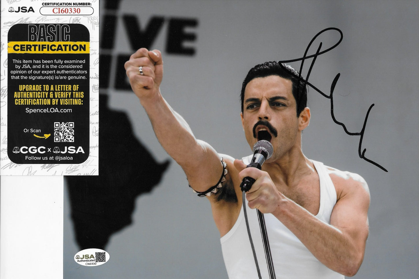 Signed Rami Malek Queen Bohemian Rhapsody 8x10 Photo #1 with JSA Authentication