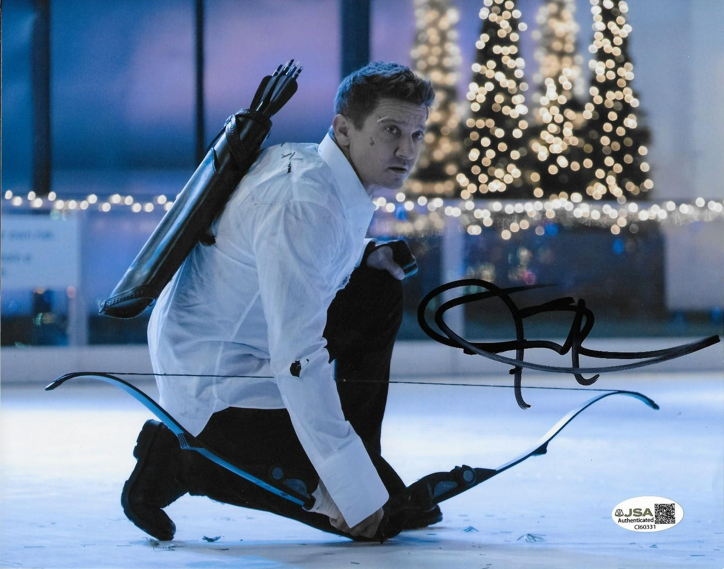 Signed Jeremy Renner Hawkeye Autographed 8x10 Photo #1 with JSA Authentication