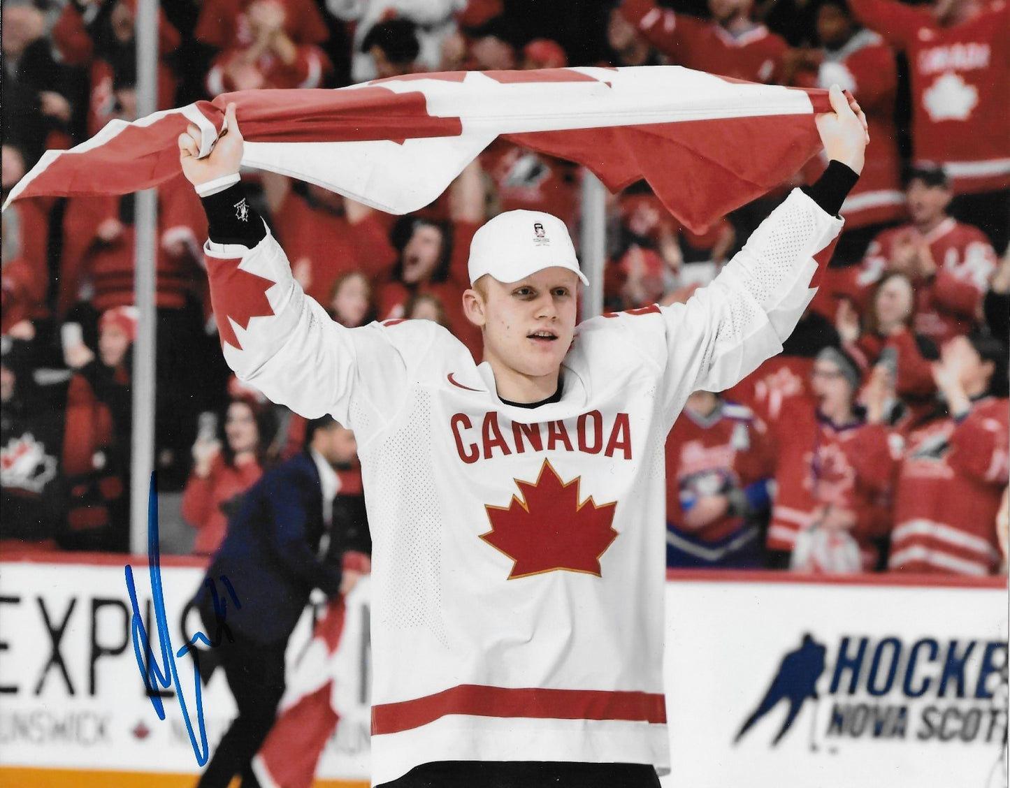 Signed Nathan Gaucher Anaheim Ducks Team Canada 8x10 Photo #2 Original