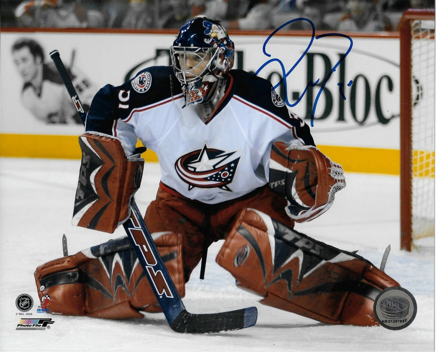 Signed Pascal Leclaire Columbus Blue Jackets Goalie 8x10 Photo #2 Original