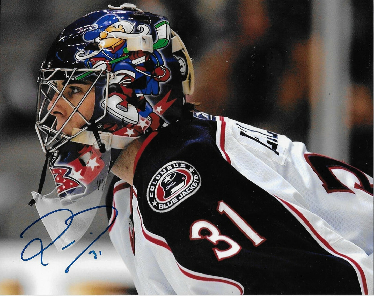 Signed Pascal Leclaire Columbus Blue Jackets Goalie 8x10 Photo #1 Original