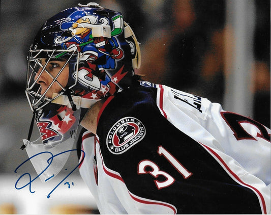 Signed Pascal Leclaire Columbus Blue Jackets Goalie 8x10 Photo #1 Original