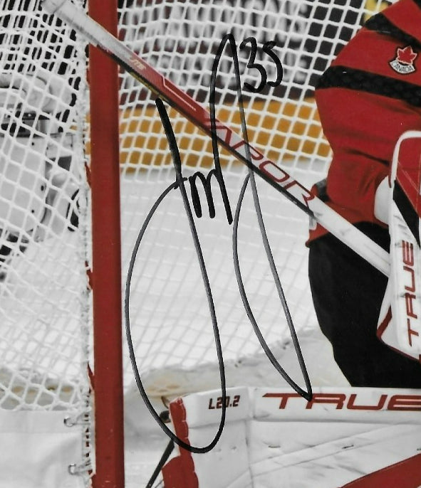 Signed Sam Montembeault Montreal Canadiens Team Canada 8x10 Photo #3 Original