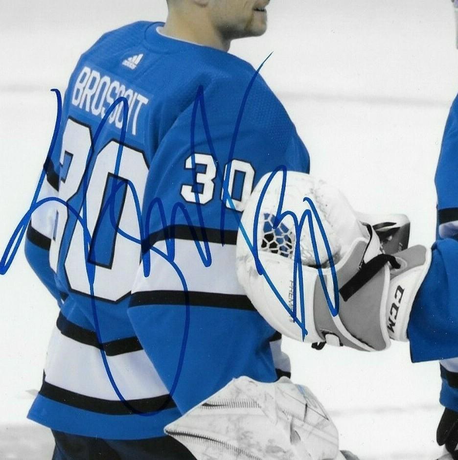 Signed Laurent Brossoit Winnipeg Jets Goalie Autographed 8x10 Photo #2 Original