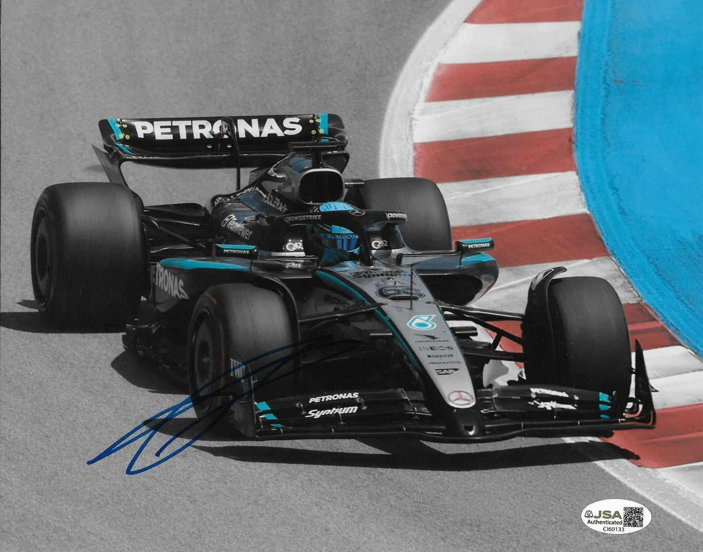 Signed George Russell Formula 1 Mercedes 8x10 Photo #1 with JSA Authentication