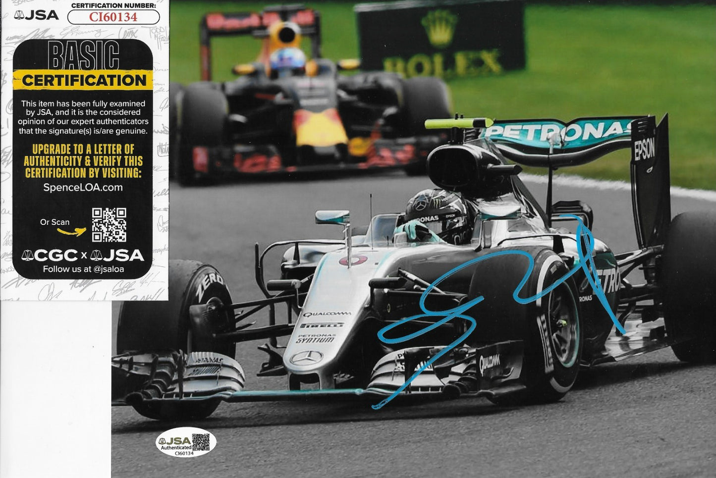 Signed Nico Rosberg Formula 1 Mercedes 8x10 Photo #1 with JSA Authentication