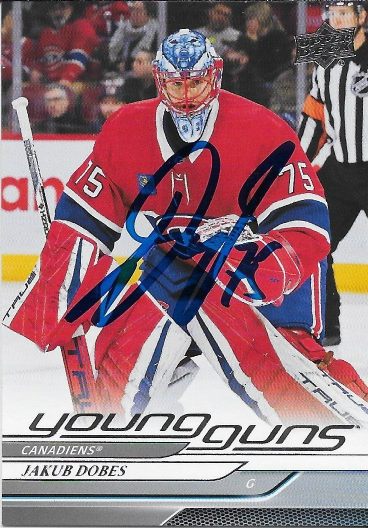 Signed Jakub Dobes Young Guns 24-25 UD Montreal Canadiens Card Private Signing