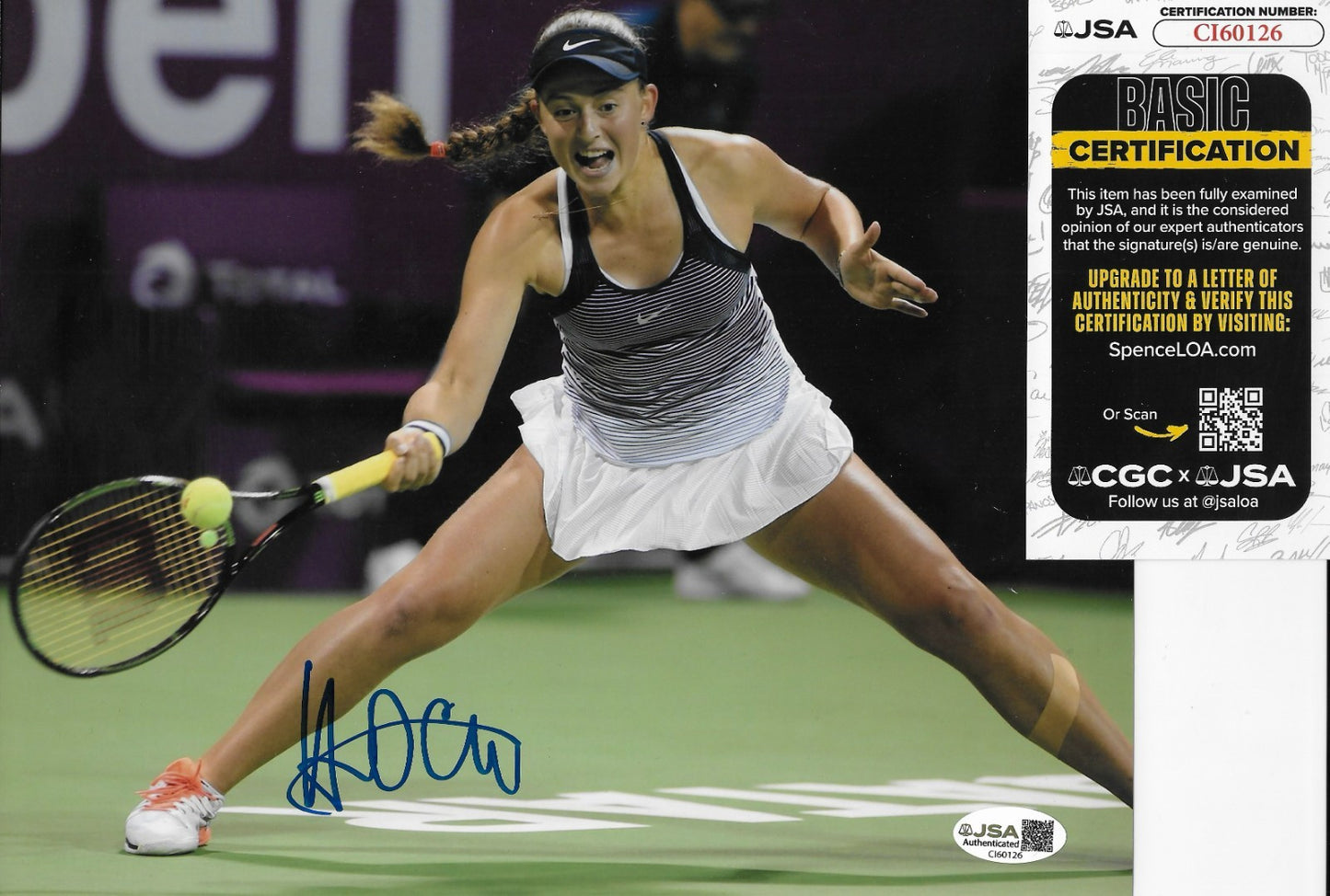 Signed Jelena Ostapenko WTA Tennis Signed 8x10 Photo #3 with JSA Authentication
