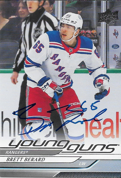 Signed Brett Berard 2024-25 UD New York Rangers Young Guns Rookie Card