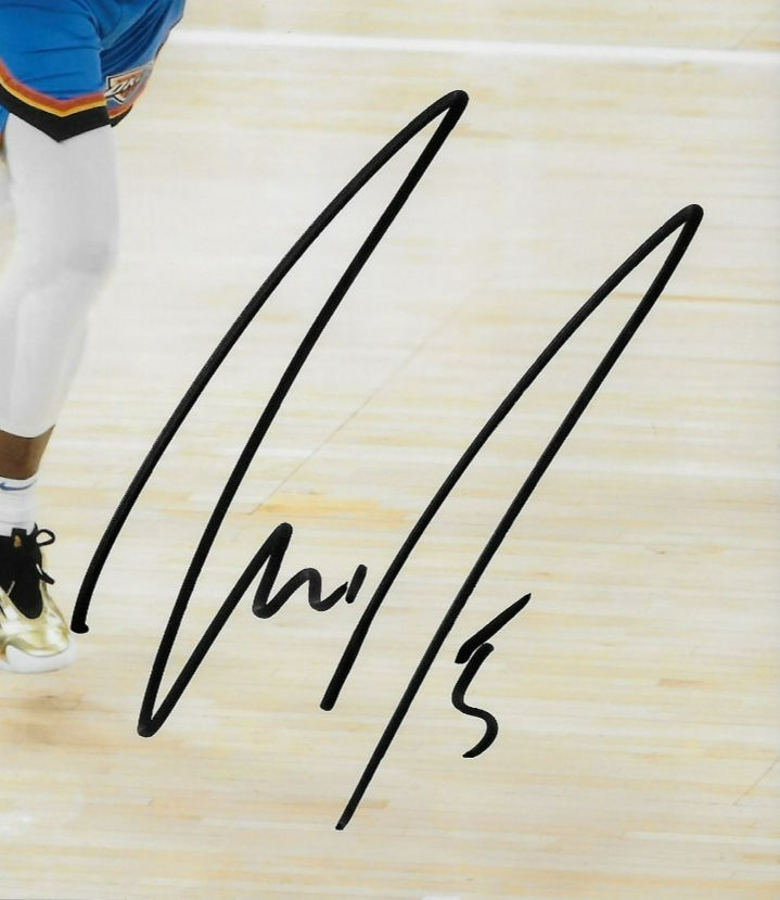 Signed Luguentz Dort Oklahoma City Thunder 8x10 Photo #2 with JSA Authentication