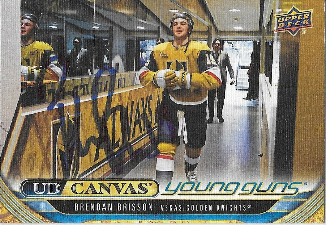 Signed Brendan Brisson Young Guns Canvas 24-25 UD Vegas Golden Knights Rookie Cd
