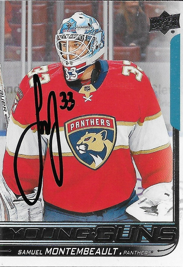 Signed Samuel Sam Montembeault Young Guns 18-19 UD Florida Panthers Rookie Card
