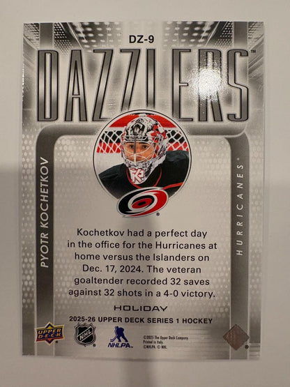 Upper Deck 2025-26 Holiday Dazzler Pyotr Kochetkov Carolina Hurricanes DZ-9