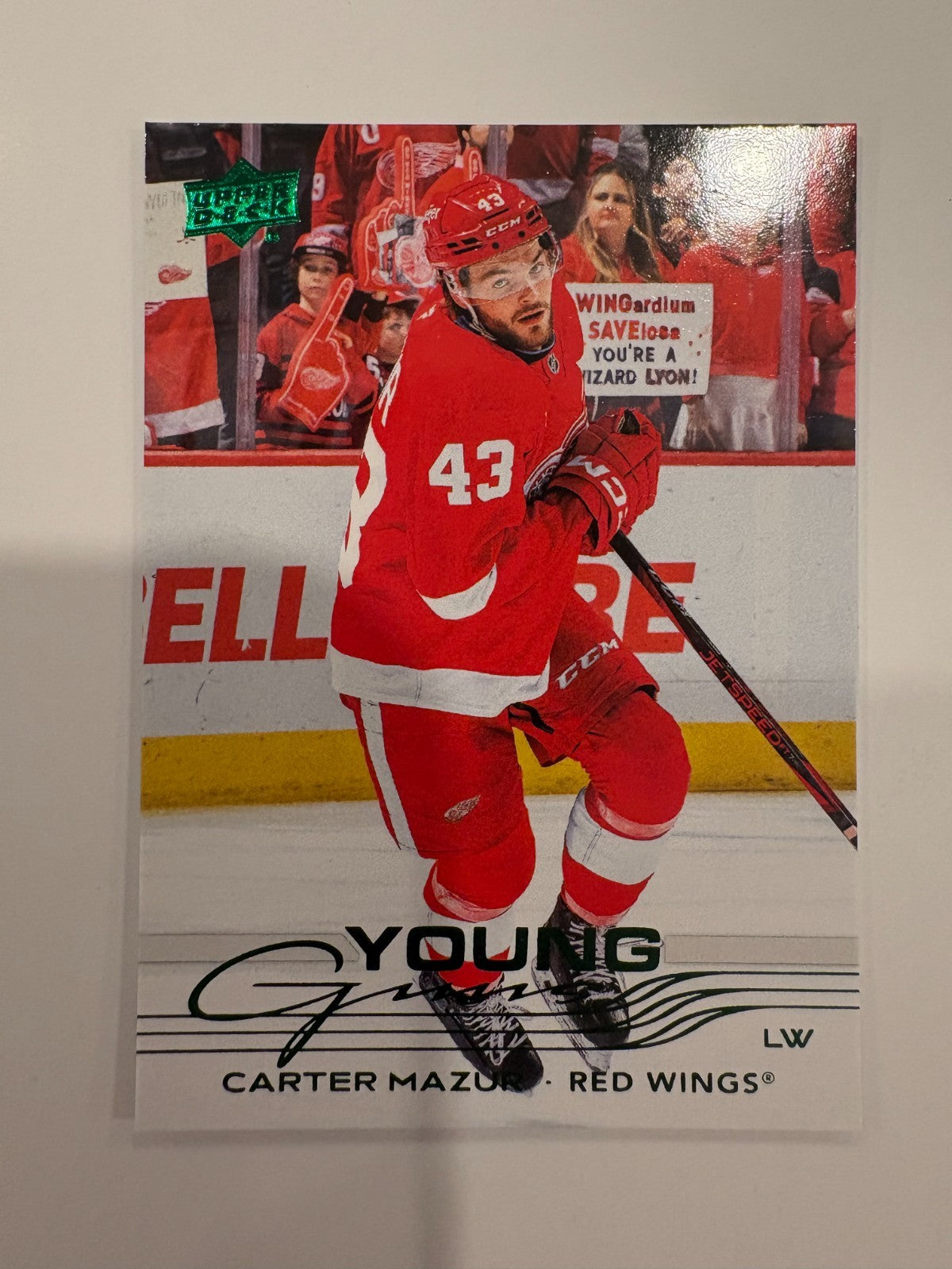 Upper Deck 2025-26 Holiday Young Guns Carter Mazur Detroit Red Wings 204