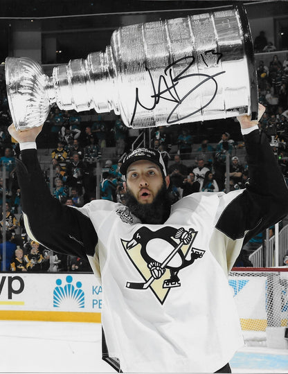 Signed Nick Bonino Pittsburgh Penguins Stanley Cup 8x10 Photo #1 Original