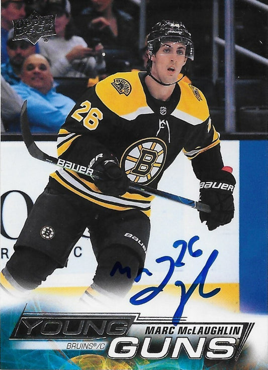 Signed Marc McLaughlin Young Guns UD 2022-23 Boston Bruins Rookie Card