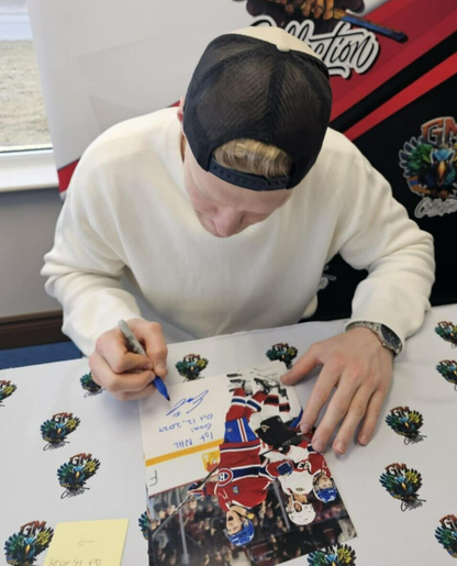 Signed Emil Heineman Young Guns 23-24 UD Montreal Canadiens Private Signing Card
