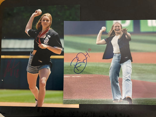 Signed Jesse Compher and Renata Fast Womens Hockey  8x10 Photo #1 Original