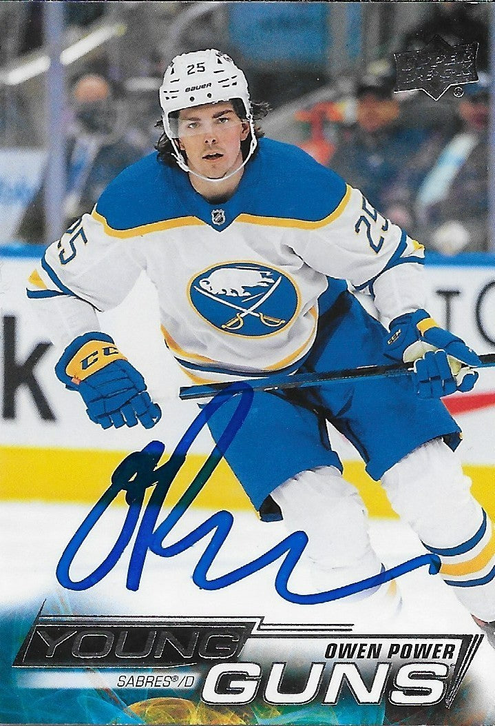 Signed Owen Power 2022-23 UD Young Guns Buffalo Sabres Rookie Card