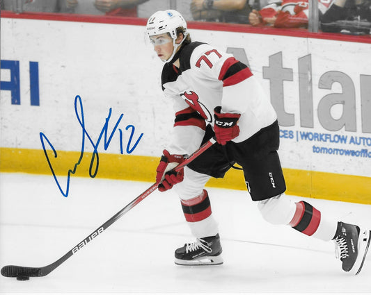 Signed Cam Squires  New Jersey Devils Autographed 8x10 Photo #1 Original