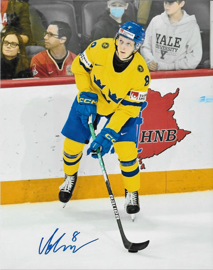 Signed Adam Engstrom  Montreal Canadiens Team Sweden 8x10 Photo #2 Original