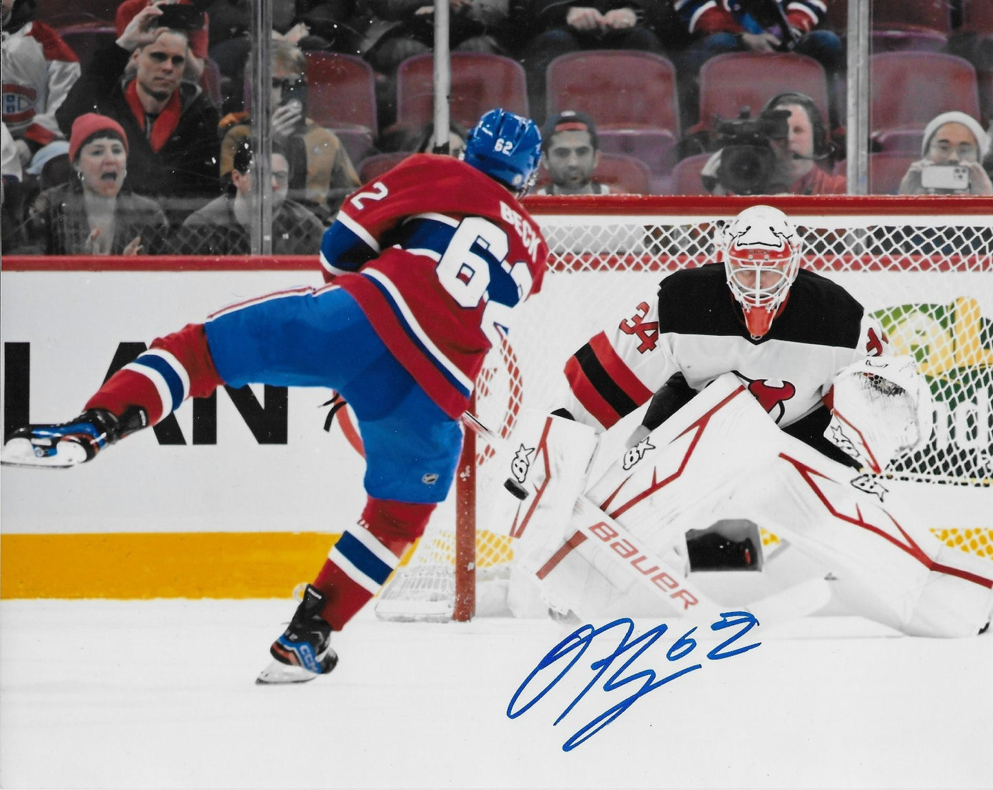 Signed Owen Beck Montreal Canadiens 2022 Draft Pick 8x10 Photo #1 Original