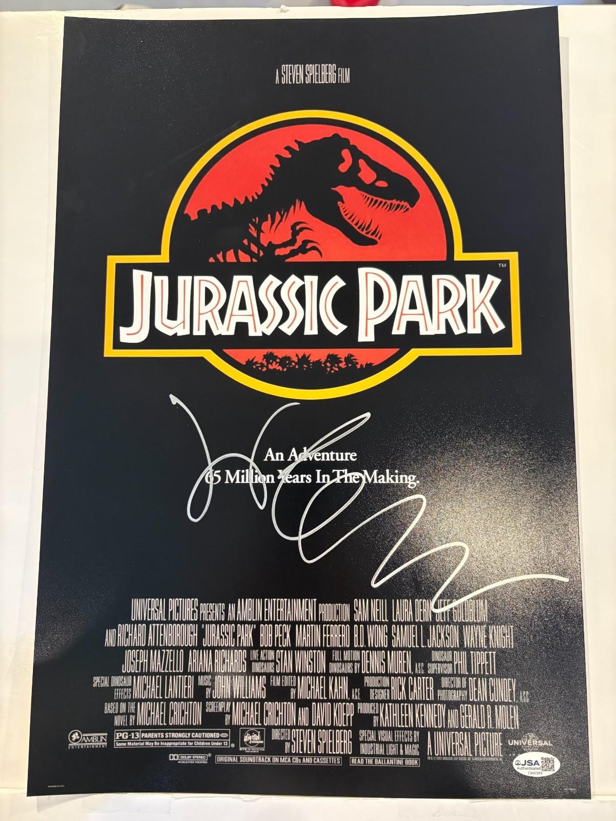 Autographed Jeff Goldblum signed 12x18 Photo Jurassic Park movie Poster JSA 2