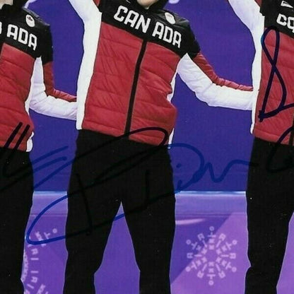 Signed Cournoyer + Dion + Girard+ Charles Hamelin Short Track Speed Skating 8x10